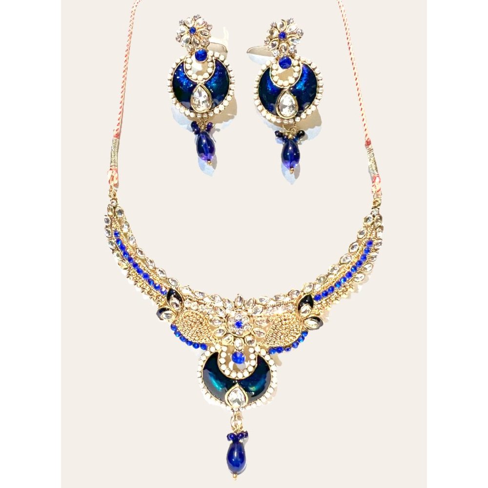 Wonderful Handcrafted Jewelry Set Ethnic Necklace Dangling Earring Made in India